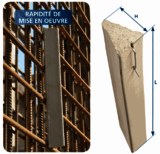 03.03.04 - Réglette triangulaire en fibrobéton à crochet