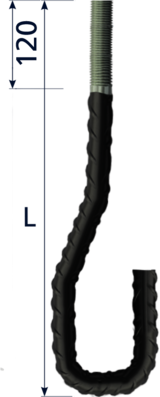 01.02.02 - Vastgietstaven met aan een uiteinde een schroefdraad